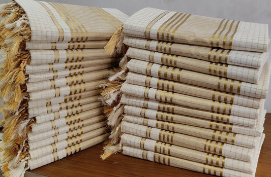 Cotton checked Saree with Kunjalam