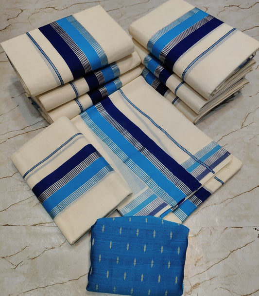 Double colour Setmundu with blouse piece